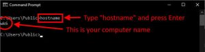 command prompt computer name